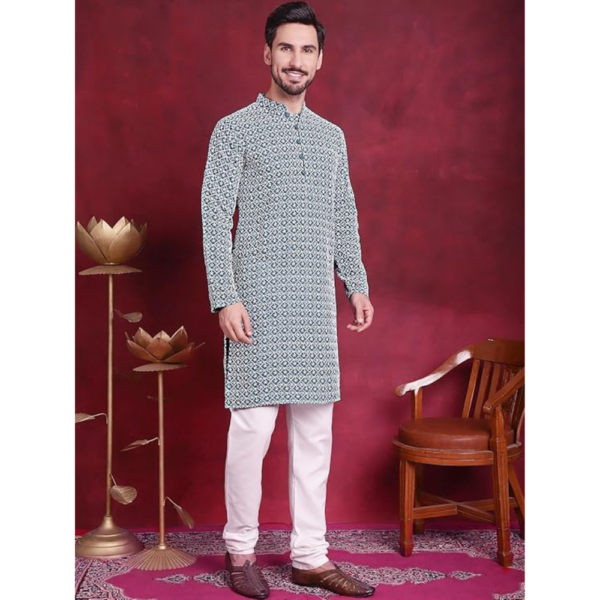 Chikankari Embroidered Kurtas for Men - Image 6