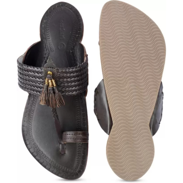 Men Trendy & Comfortable Sandal  Durable  Ethnic  Causal Wear Stylish Flats Flats Sandal  (Black , 10) - Image 3