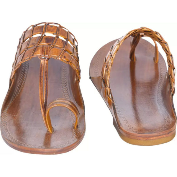 Men Unique & Stylish Leather Kolhapuri Sandal  (Brown , 7) - Image 2