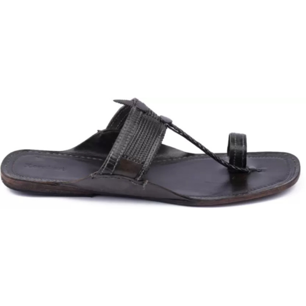 Men Flats Sandal  (Black , 8) - Image 4