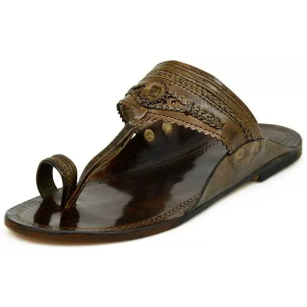 Men Flats Sandal  (Brown , 10) - Image 2