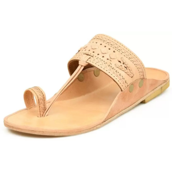 Men Kolhapuri Chappal Handcrafted Footwear for Kurta Pajama Weddings & Festivals Sandal  (Tan , 10) - Image 3