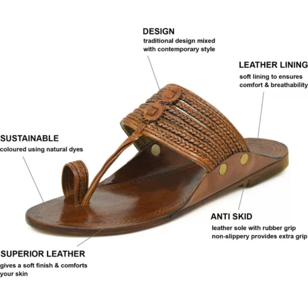 Men Sandal  (Brown , 13) - Image 5