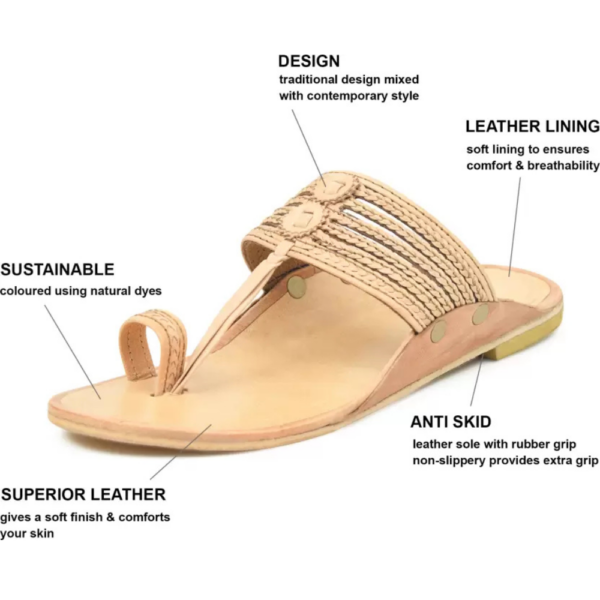 Men Sandal  (Natural , 8) - Image 5