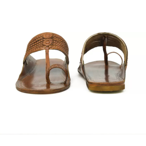 Men Unique & Stylish Comfortable Leather kolhapuri Sandal  (Brown , 9) - Image 3