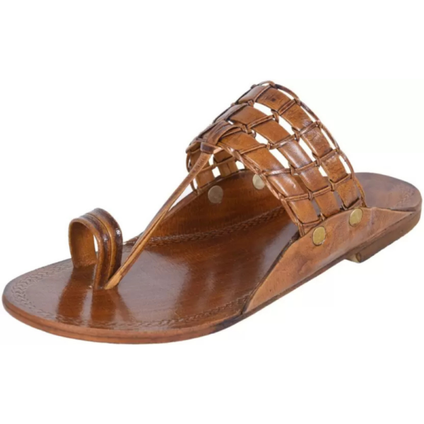 Men Unique & Stylish Leather Kolhapuri Sandal  (Brown , 7) - Image 3