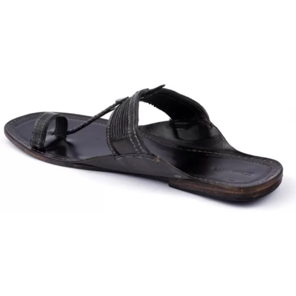 Men Flats Sandal  (Black , 8) - Image 3