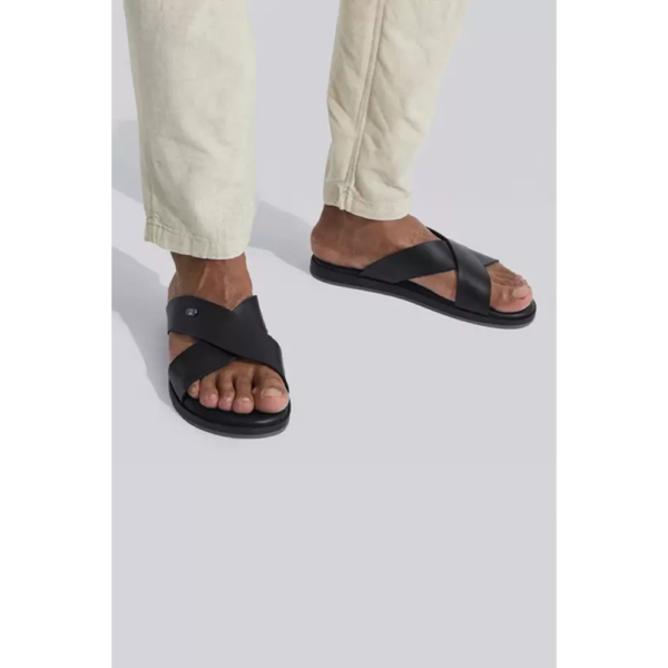 Men Flats Sandal  (Black , 10) - Image 3