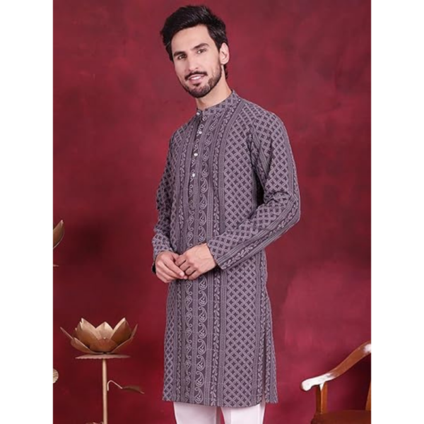 Men's Chikankari Kurta - Image 4