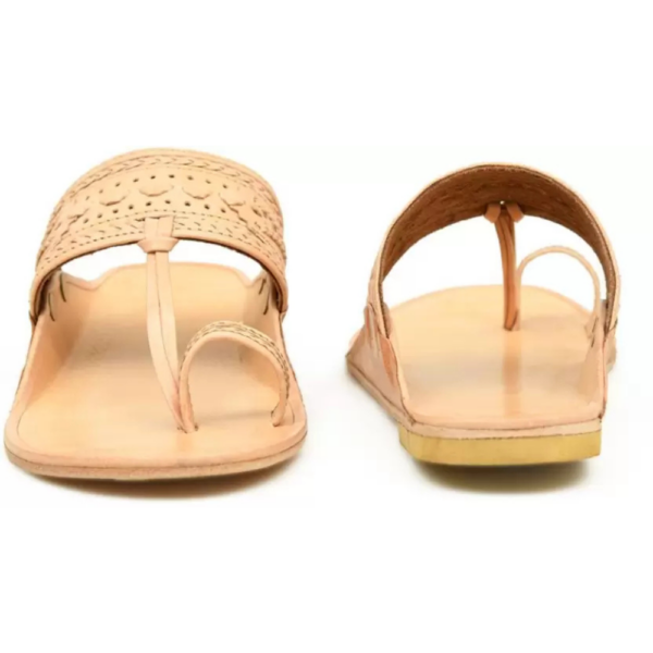 Men Kolhapuri Chappal Handcrafted Footwear for Kurta Pajama Weddings & Festivals Sandal  (Tan , 10) - Image 3