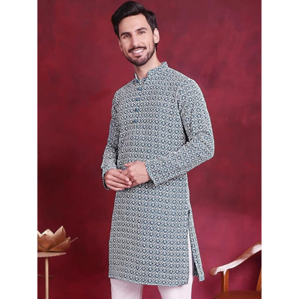 Chikankari Embroidered Kurtas for Men - Image 4