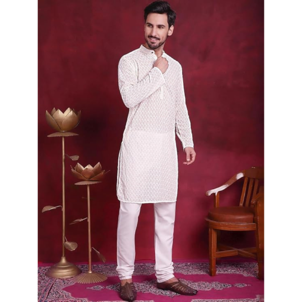 Chikankari Pure Cotton Kurtas for Men - Image 4