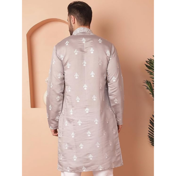 Men Chikankari Embroidered Kurtas - Image 2