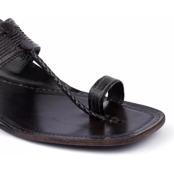 Men Flats Sandal  (Black , 8) - Image 2