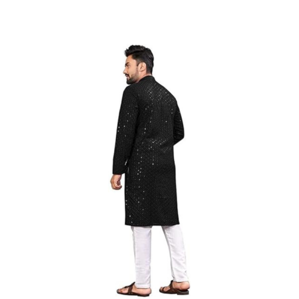 Men's Rayon Chikankari Regular Kurta - Image 5