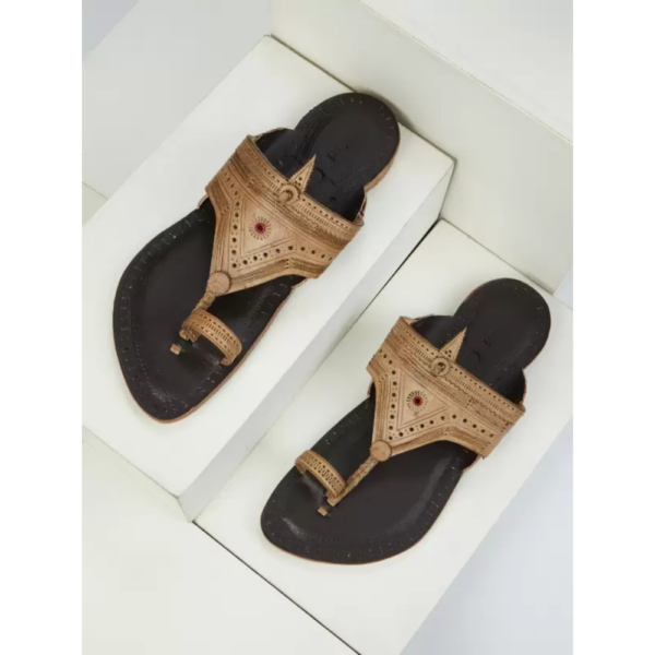 Men Flats Sandal  (Brown , 7) - Image 2