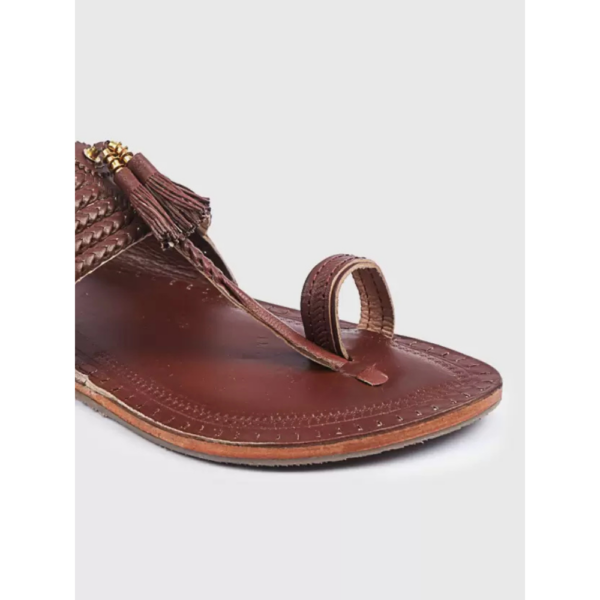 Men Flats Sandal  (Red, Brown , 8) - Image 3