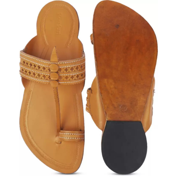 Men Flats Sandal  (Yellow , 8) - Image 5