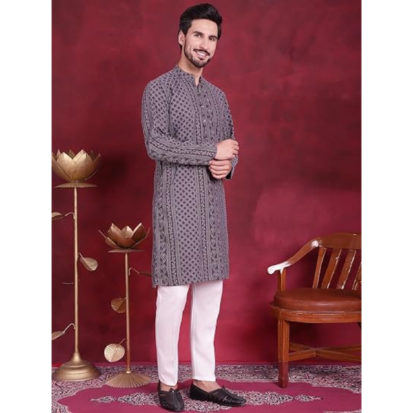 Men's Chikankari Kurta - Image 3