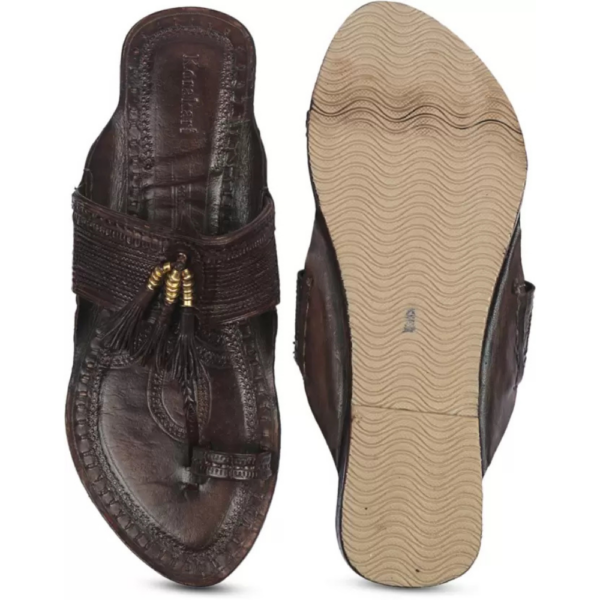 Men Trendy & Comfortable Sandal  Durable  Ethnic  Causal Wear Stylish Flats Flats Sandal  (Brown , 6) - Image 2