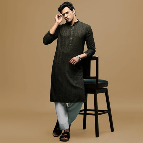 Stylish Ethnic Chikankari Kurta for Men - Image 6