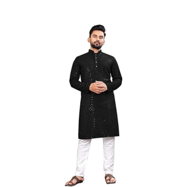 Men's Rayon Chikankari Regular Kurta - Image 2