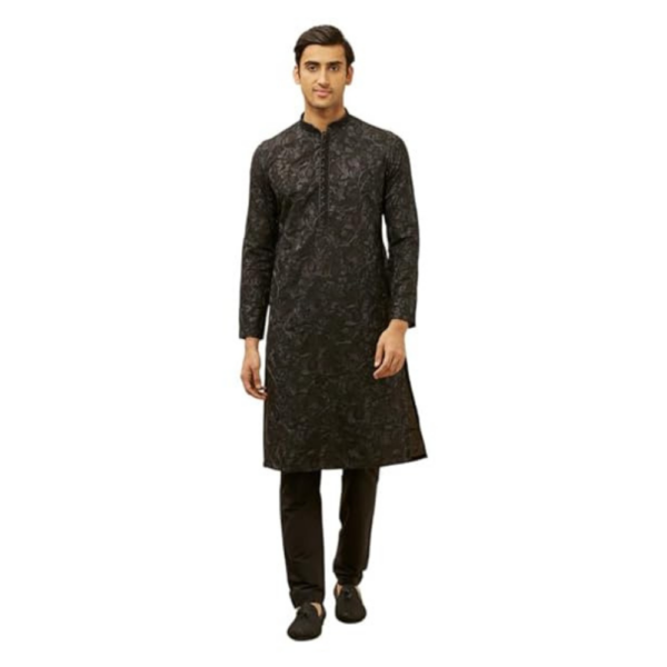 Men's Viscose Blend Embroidery Kurta Set