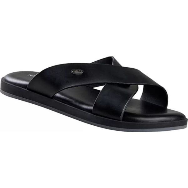 Men Flats Sandal  (Black , 10)