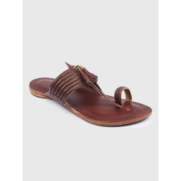 Men Flats Sandal  (Red, Brown , 8)