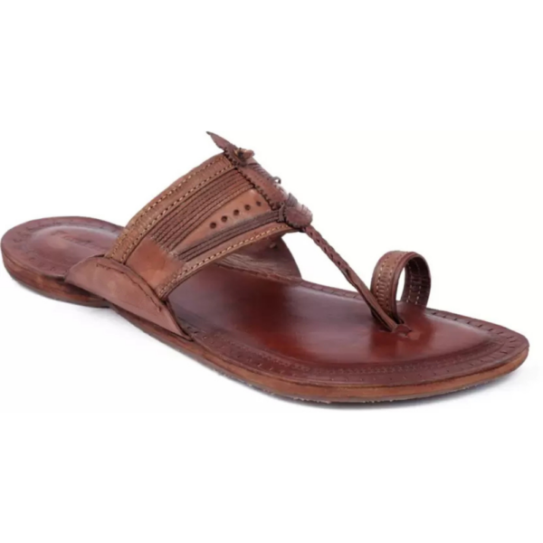 Men Flats Sandal  (Tan , 9)