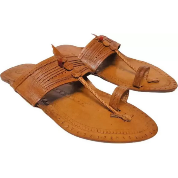 Men Flats Sandal  (Tan , 11)