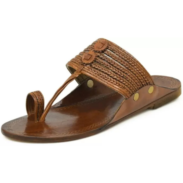 Men Men's Leather Ethnic Slippers Suitable In Kurta Sherwani Indo Western Sandal  (Brown , 8)