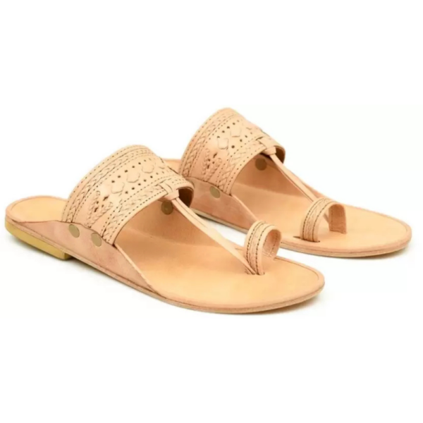 Men Kolhapuri Chappal Handcrafted Footwear for Kurta Pajama Weddings & Festivals Sandal  (Tan , 10)