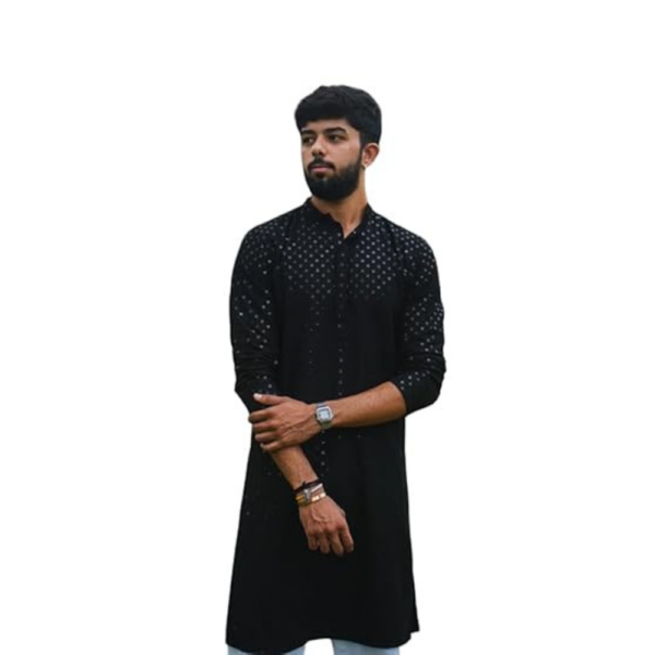 Men's Rayon Chikankari Regular Kurta